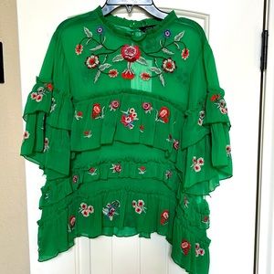Zara Ruffled Floral Top